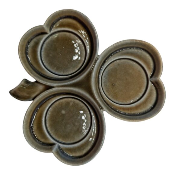 Vintage Wade Irish Porcelain Shamrock Salt & Pepper Shaker Set With Mustard Pot - Picture 2 of 14